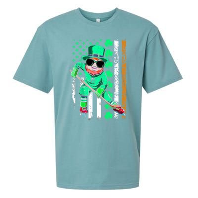 Irish American Flag Hockey St Patrick's Day Gift Sueded Cloud Jersey T-Shirt