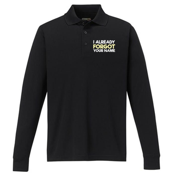 I Already Forgot You Performance Long Sleeve Polo