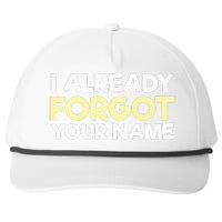 I Already Forgot You Snapback Five-Panel Rope Hat