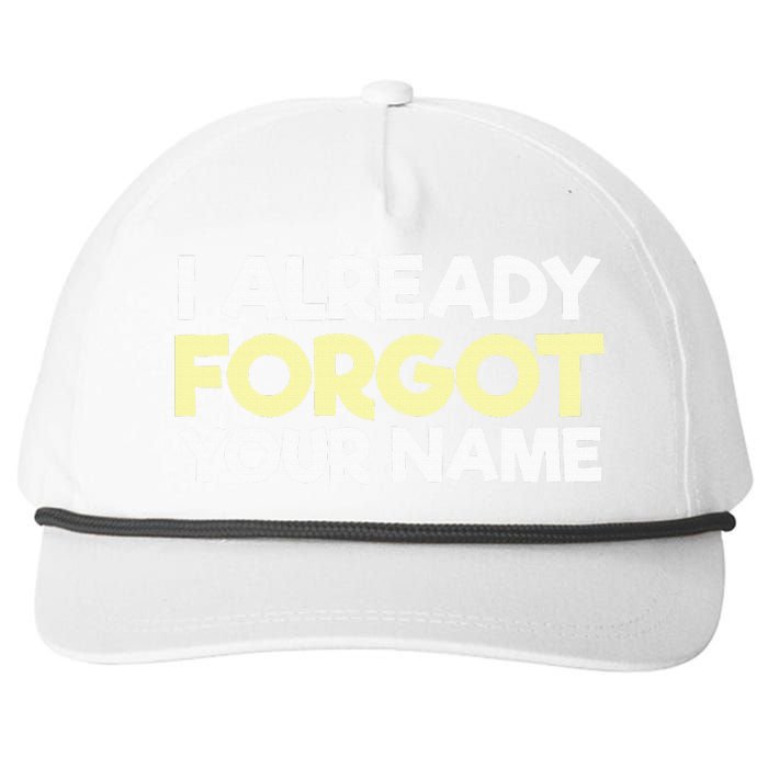 I Already Forgot You Snapback Five-Panel Rope Hat