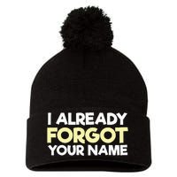 I Already Forgot You Pom Pom 12in Knit Beanie