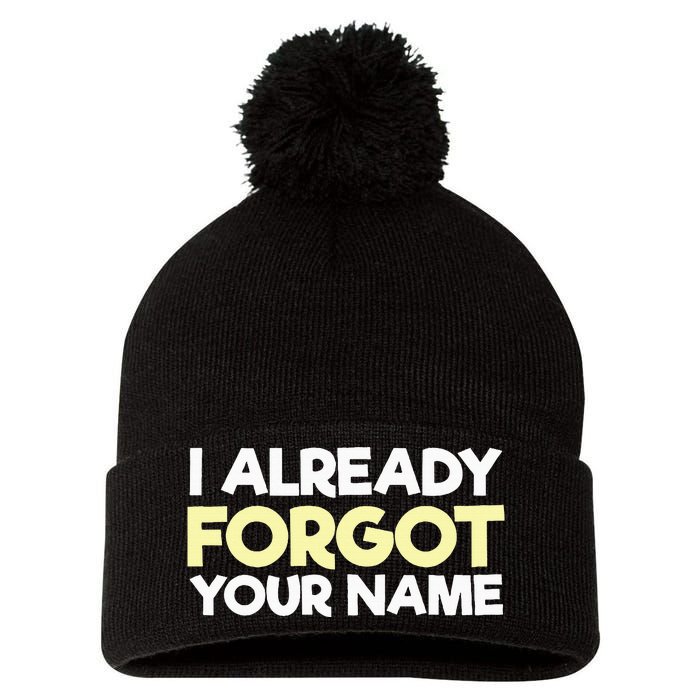 I Already Forgot You Pom Pom 12in Knit Beanie