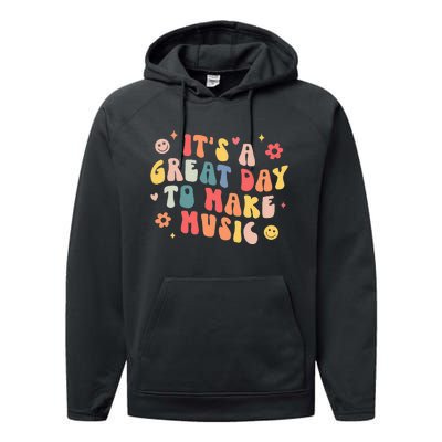 Its A Good Day To Make Music Musician Band Music Teacher Performance Fleece Hoodie