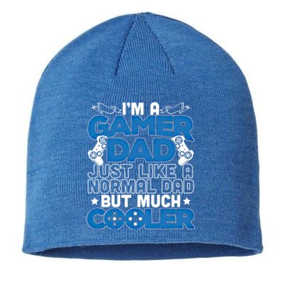 Im A Gamer Dad Just Like A Normal Dad But Cooler Cool Gift Sustainable Beanie