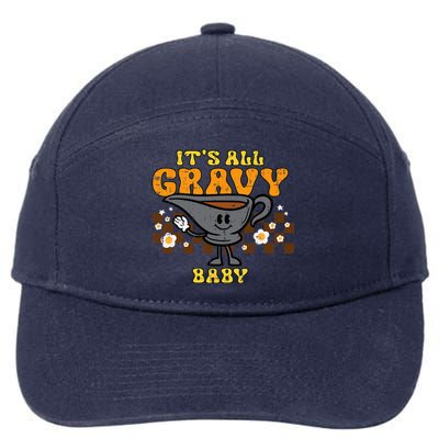 Its All Gravy Baby Funny Retro Thanksgiving 7-Panel Snapback Hat