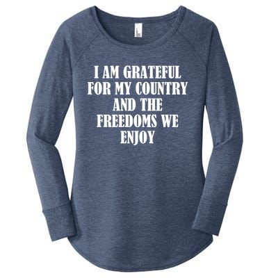 I Am Grateful For My Country And The Freedoms We Enjoy Gift Women's Perfect Tri Tunic Long Sleeve Shirt