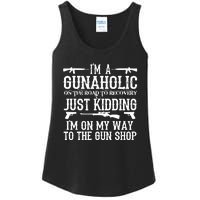 I'm A Gunaholic, Just Kidding, I'm On My Way To The Gun Shop Ladies Essential Tank