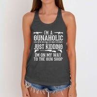 I'm A Gunaholic, Just Kidding, I'm On My Way To The Gun Shop Women's Knotted Racerback Tank