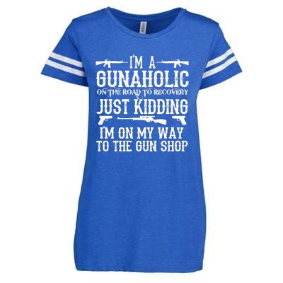 I'm A Gunaholic, Just Kidding, I'm On My Way To The Gun Shop Enza Ladies Jersey Football T-Shirt