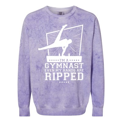 IM A Gymnast Even My Hands Are Ripped Gymnastic Great Gift Colorblast Crewneck Sweatshirt