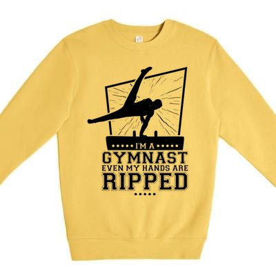 IM A Gymnast Even My Hands Are Ripped Gymnastic Great Gift Premium Crewneck Sweatshirt