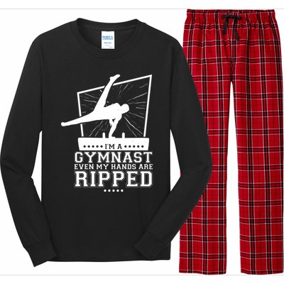 IM A Gymnast Even My Hands Are Ripped Gymnastic Great Gift Long Sleeve Pajama Set