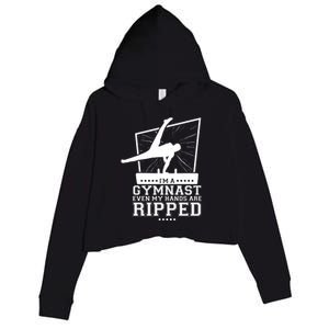 IM A Gymnast Even My Hands Are Ripped Gymnastic Great Gift Crop Fleece Hoodie