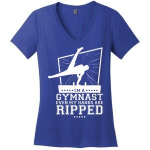 IM A Gymnast Even My Hands Are Ripped Gymnastic Great Gift Women's V-Neck T-Shirt