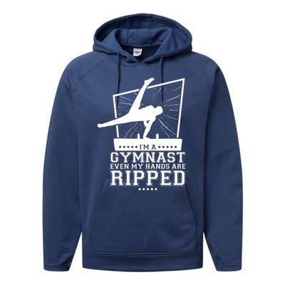 IM A Gymnast Even My Hands Are Ripped Gymnastic Great Gift Performance Fleece Hoodie