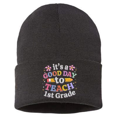 Its A Good Day To Teach 1st Grade First Grade Teacher Sustainable Knit Beanie