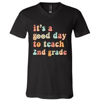 It's A Good Day To Teach 2nd Grade Second Grade Teacher V-Neck T-Shirt