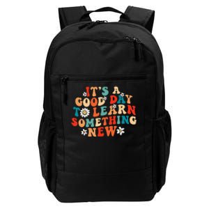 It's a good day to learn something new, Retro Groovy Flower Daily Commute Backpack