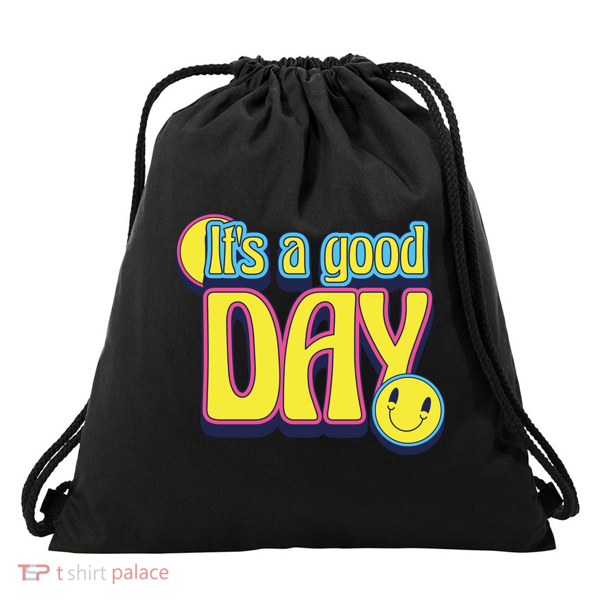 It's A Good Day Retro Positive Happy Drawstring Bag