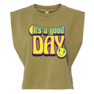 It's A Good Day Retro Positive Happy Garment-Dyed Women's Muscle Tee