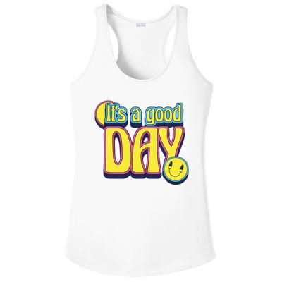 It's A Good Day Retro Positive Happy Ladies PosiCharge Competitor Racerback Tank