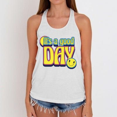 It's A Good Day Retro Positive Happy Women's Knotted Racerback Tank