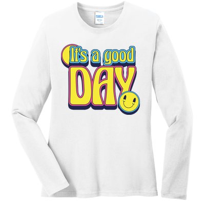 It's A Good Day Retro Positive Happy Ladies Long Sleeve Shirt