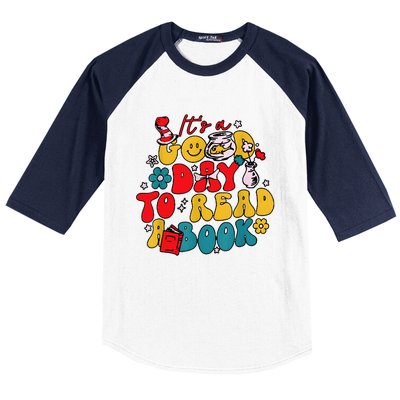 ItS A Good Day To Read A Book Reading Day Cat Teachers Baseball Sleeve Shirt