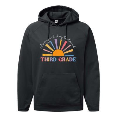 It's A Good Day To Teach Third Grade Funny 3rd Grade Teacher Performance Fleece Hoodie