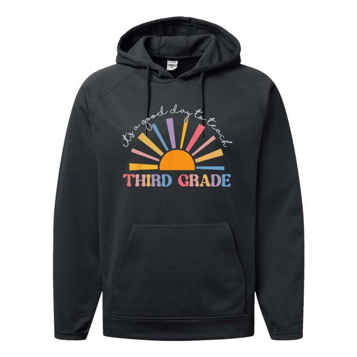 It's A Good Day To Teach Third Grade Funny 3rd Grade Teacher Performance Fleece Hoodie