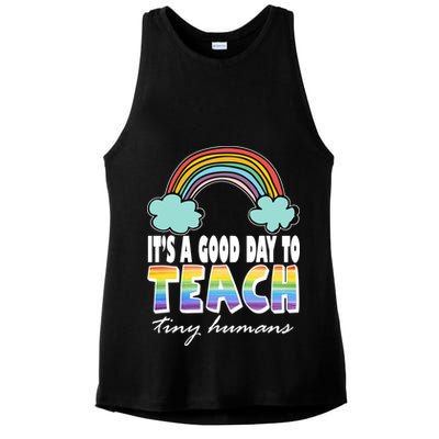 Its A Good Day TO Teach Tiny Humans Rainbow Ladies PosiCharge Tri-Blend Wicking Tank