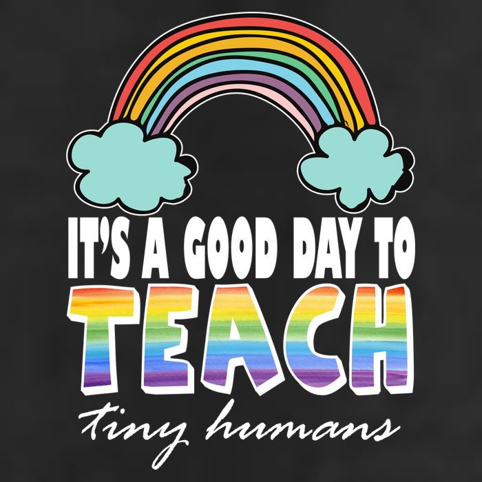 Its A Good Day TO Teach Tiny Humans Rainbow 7 Panel Mesh Trucker Snapback Hat
