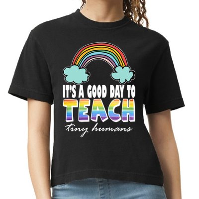 Its A Good Day TO Teach Tiny Humans Rainbow Comfort Colors Boxy T-Shirt