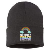 Its A Good Day TO Teach Tiny Humans Rainbow Sustainable Knit Beanie