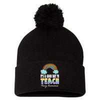 Its A Good Day TO Teach Tiny Humans Rainbow Pom Pom 12in Knit Beanie