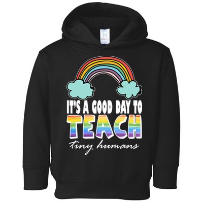 Its A Good Day TO Teach Tiny Humans Rainbow Toddler Hoodie