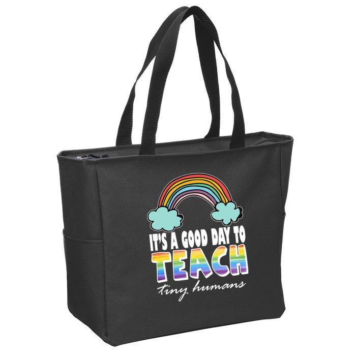Its A Good Day TO Teach Tiny Humans Rainbow Zip Tote Bag