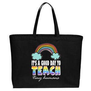 Its A Good Day TO Teach Tiny Humans Rainbow Cotton Canvas Jumbo Tote