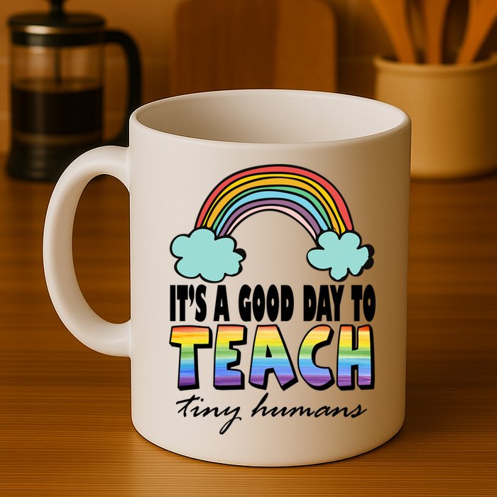 Its A Good Day TO Teach Tiny Humans Rainbow Mug