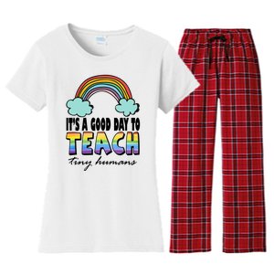 Its A Good Day TO Teach Tiny Humans Rainbow Women's Flannel Pajama Set