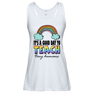 Its A Good Day TO Teach Tiny Humans Rainbow Ladies Essential Flowy Tank