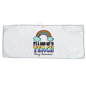 Its A Good Day TO Teach Tiny Humans Rainbow Large Microfiber Waffle Golf Towel