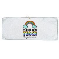 Its A Good Day TO Teach Tiny Humans Rainbow Large Microfiber Waffle Golf Towel