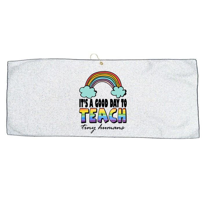 Its A Good Day TO Teach Tiny Humans Rainbow Large Microfiber Waffle Golf Towel