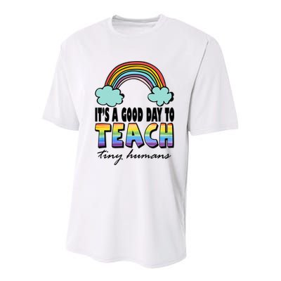 Its A Good Day TO Teach Tiny Humans Rainbow Youth Performance Sprint T-Shirt