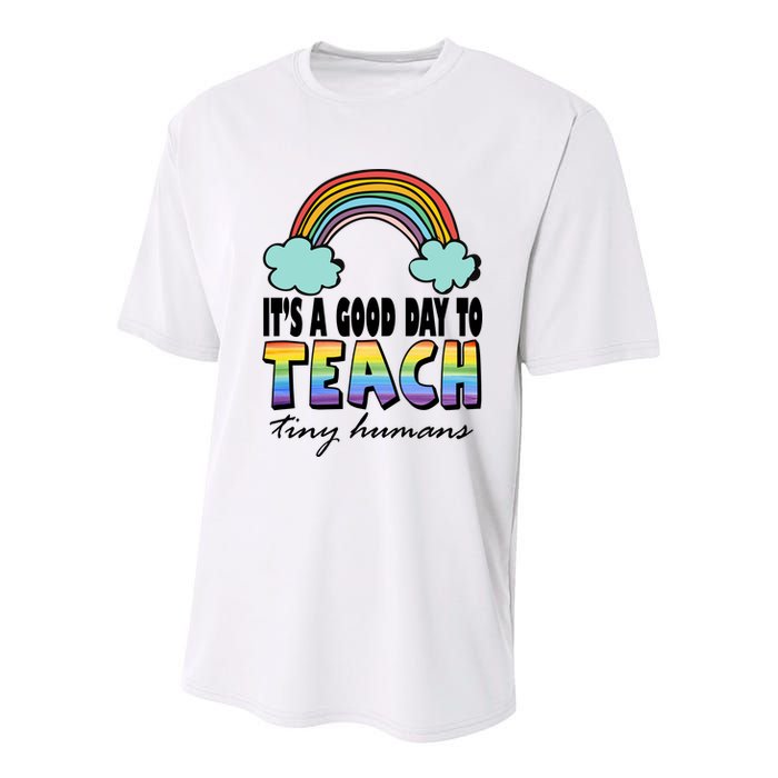 Its A Good Day TO Teach Tiny Humans Rainbow Youth Performance Sprint T-Shirt