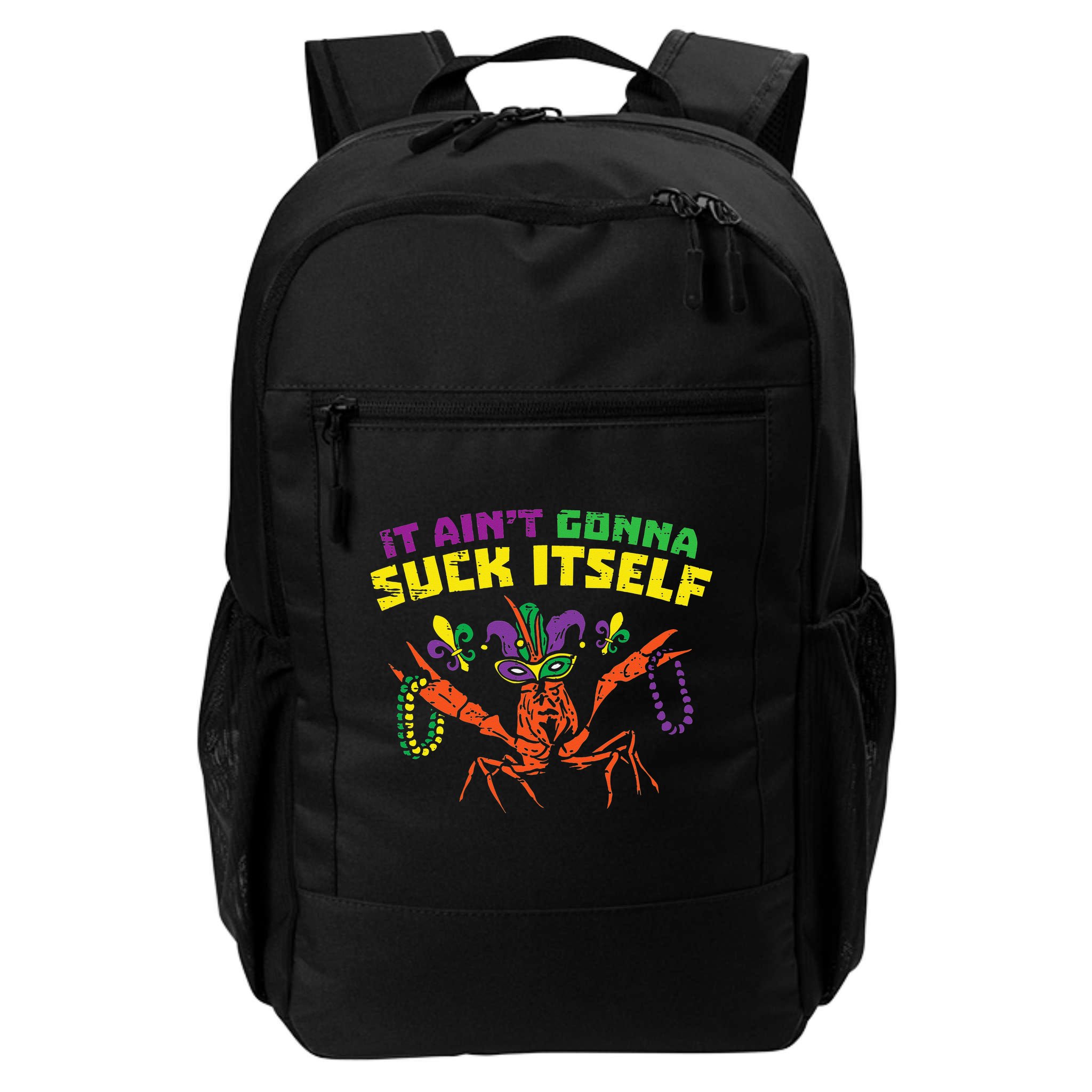It Aint Gonna Suck Itself Crawfish Vintage Mardi Gras Backpack