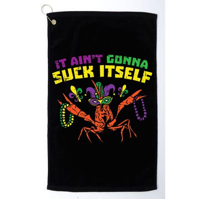It Aint Gonna Suck Itself Crawfish Vintage Mardi Gras Golf Towel