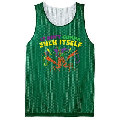 It Aint Gonna Suck Itself Crawfish Vintage Mardi Gras Mesh Reversible Basketball Jersey Tank