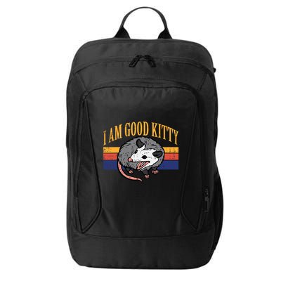 I Am Good Kitty Opossum Retro Possum Cat Pet City Backpack